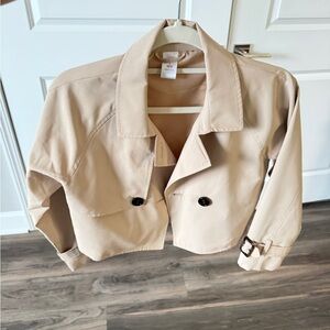 Girls Beige Trench Jacket